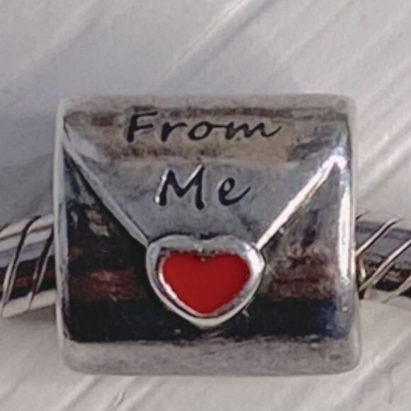 Pandora Retired Love Letter From Me To You Envelope Charm 925 Sterling Sliver - Picture 3 of 11